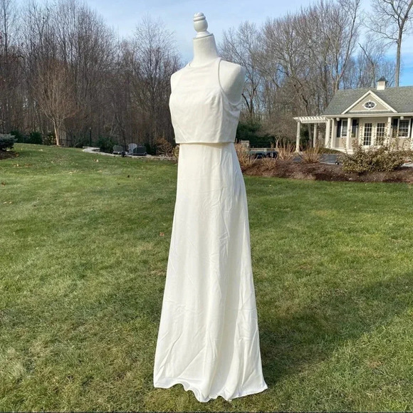 NWT Anthropologie BHLDN Jill Stuart Iva Crepe Maxi Dress Wedding Bridal 14 - Picture 11 of 14
